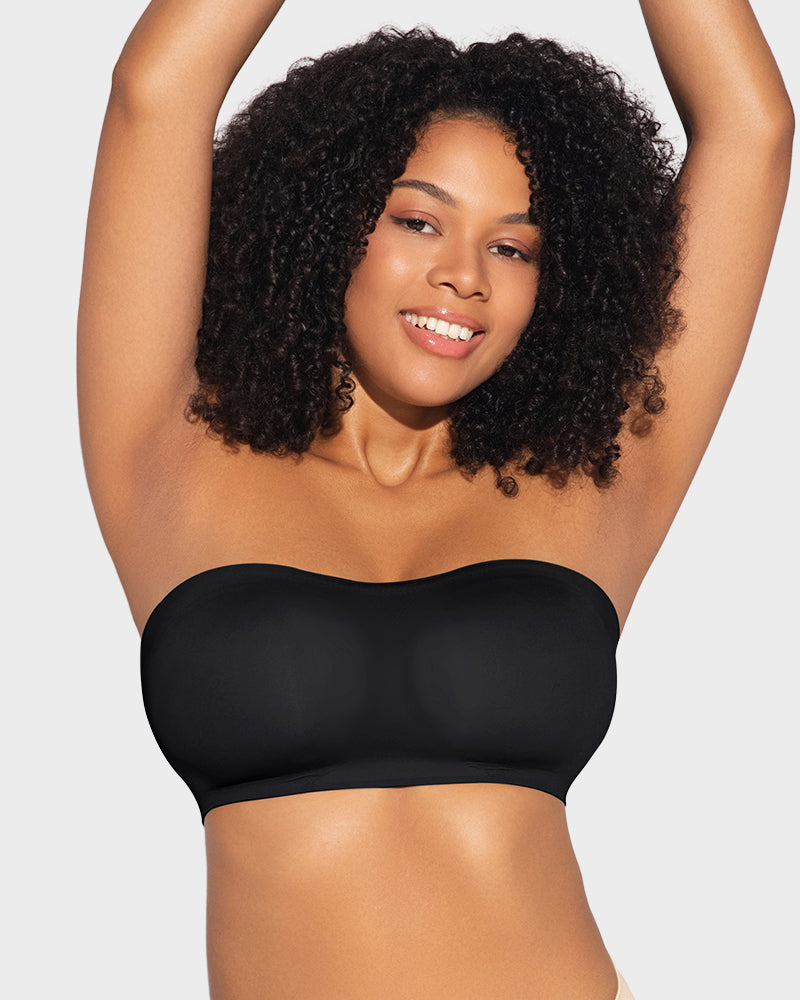 Seamless Non-Slip Crossover Bandeau Bra: Wireless Side Hook Comfort & Support
