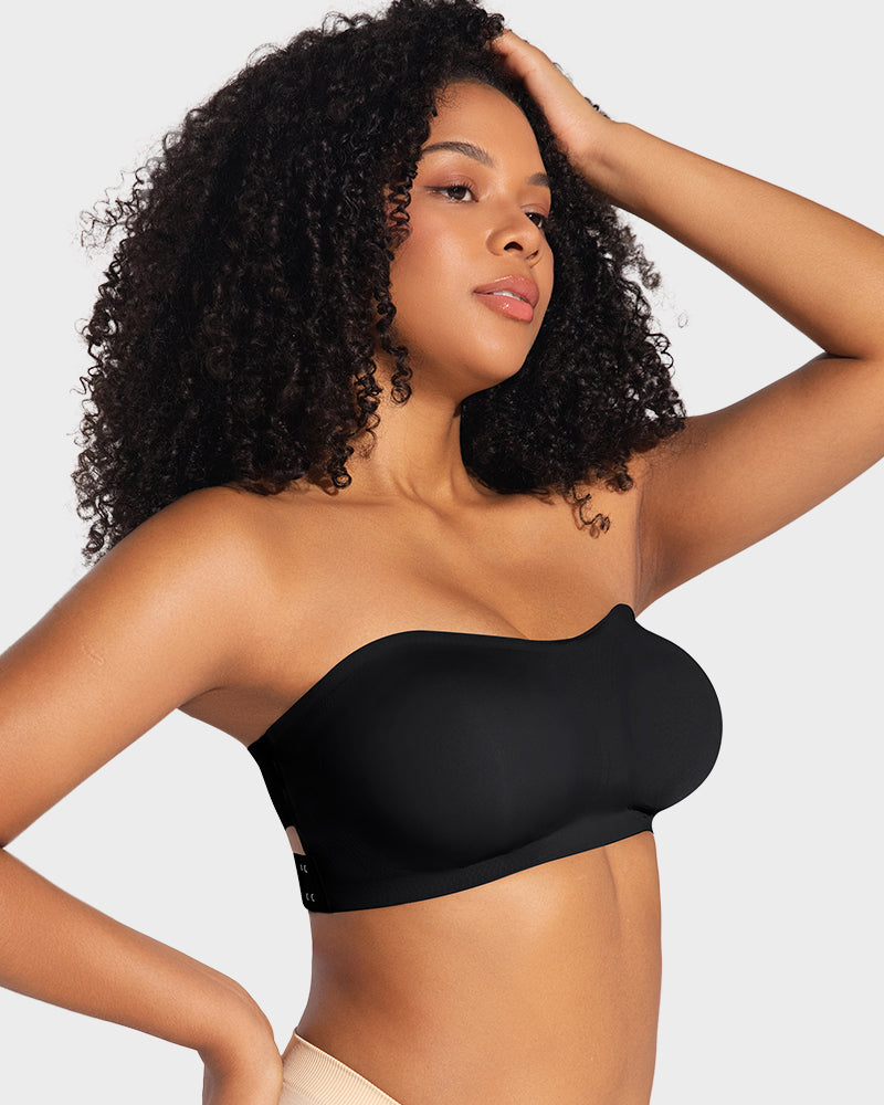 Seamless Non-Slip Crossover Bandeau Bra: Wireless Side Hook Comfort & Support