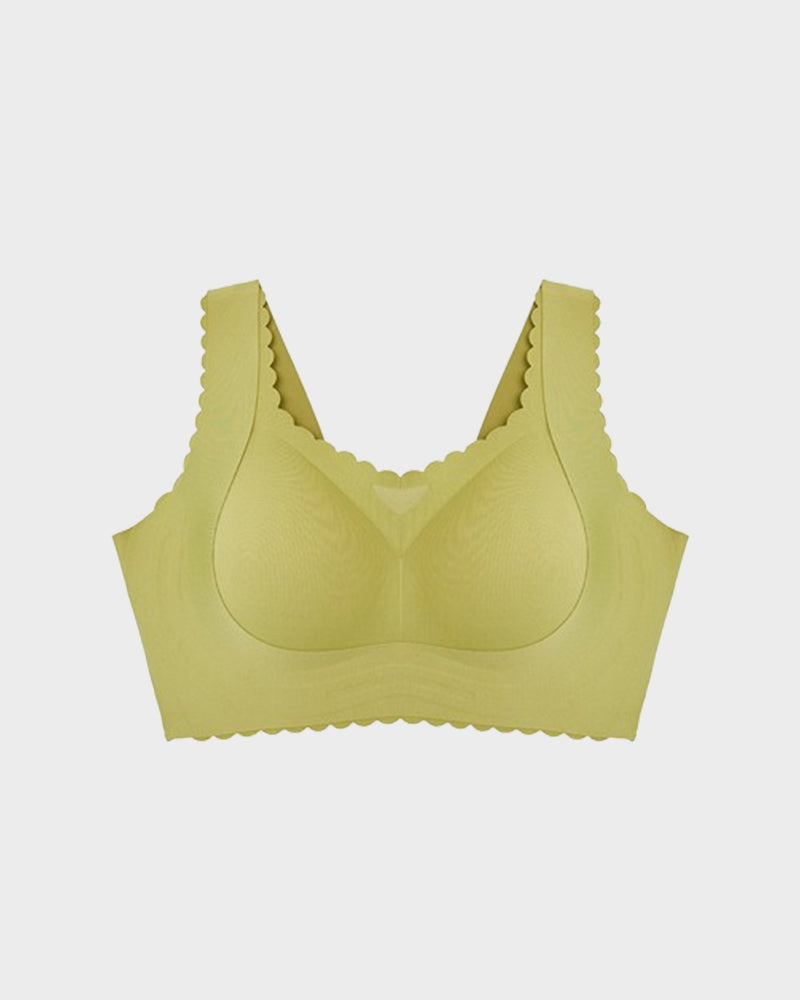 SheCurve Ultra-Thin Comfy Wireless Bra with Scalloped Design for Natural Uplift