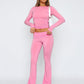 Women's Ultra-Soft 2-Piece Stretch Lounge Set: Comfy Top & Flare Pants