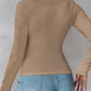 Comfortable Long Sleeve Ribbed Fitted Top with Built-In Bra for Everyday Wear
