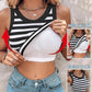 Tank Top with Built in Bra, Round Neck Ribbed Tank Top with Bra Pads