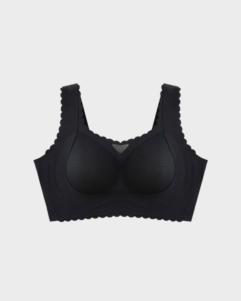 SheCurve Ultra-Thin Comfy Wireless Bra with Scalloped Design for Natural Uplift