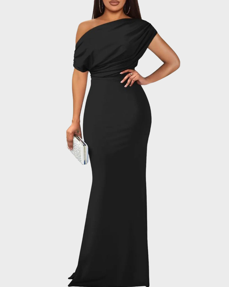Elegant Off-Shoulder Mermaid Maxi Gown for Formal Evenings & Special Occasions