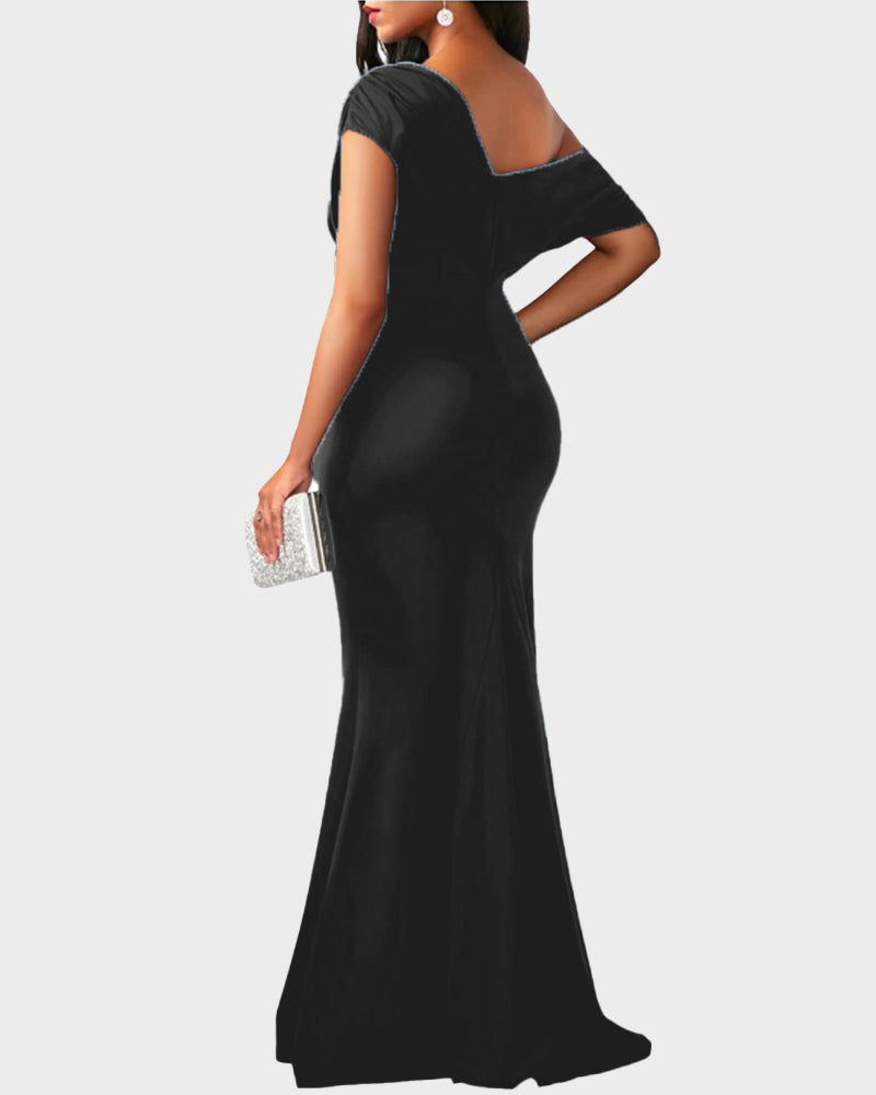 Elegant Off-Shoulder Mermaid Maxi Gown for Formal Evenings & Special Occasions