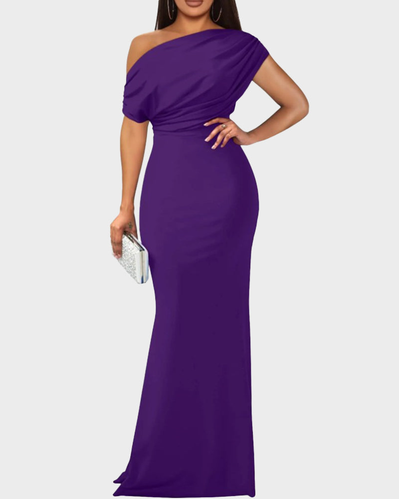 Elegant Off-Shoulder Mermaid Maxi Gown for Formal Evenings & Special Occasions