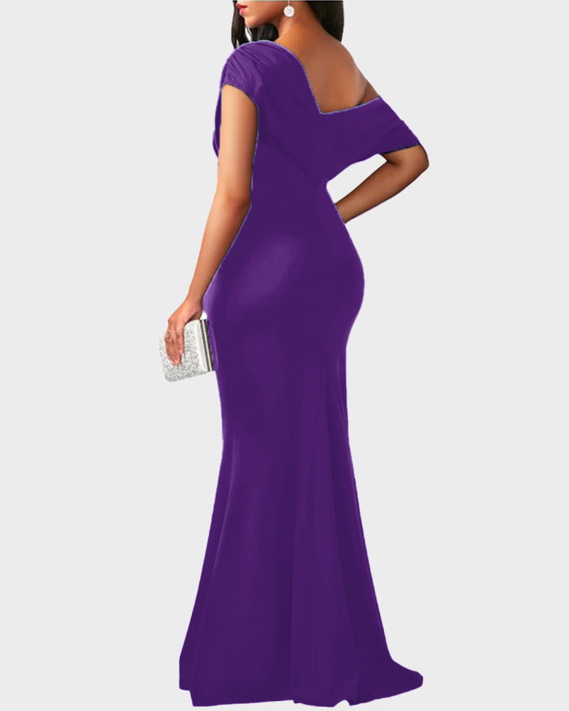 Elegant Off-Shoulder Mermaid Maxi Gown for Formal Evenings & Special Occasions