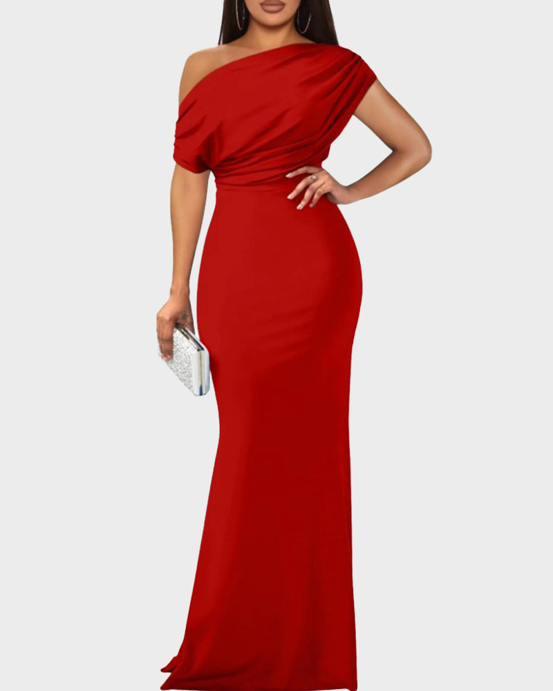 Elegant Off-Shoulder Mermaid Maxi Gown for Formal Evenings & Special Occasions