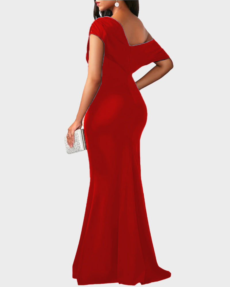 Elegant Off-Shoulder Mermaid Maxi Gown for Formal Evenings & Special Occasions