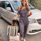 Chic Off-Shoulder Short Sleeve Jumpsuit with Beam Foot Design for Women