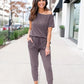 Chic Off-Shoulder Short Sleeve Jumpsuit with Beam Foot Design for Women