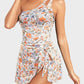 Elegant One-Shoulder Tummy Control Swim Dress with Skirted Hem & Built-in Support