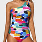 Chic Asymmetrical One-Shoulder One Piece Swimsuit for Women Beach Vacation