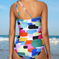 Chic Asymmetrical One-Shoulder One Piece Swimsuit for Women Beach Vacation