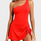 One Shoulder Skirted One Piece Swimsuit
