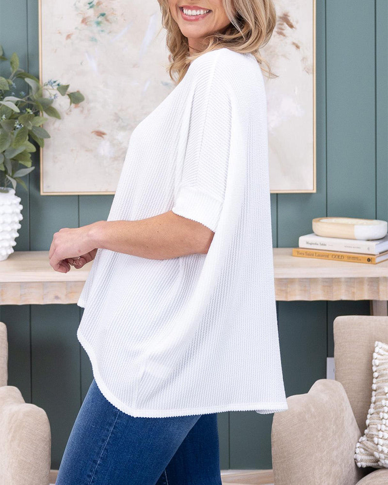 Luxurious Soft Ribbed Dolman Sleeve Top - Oversized, Flowy, Versatile Comfort