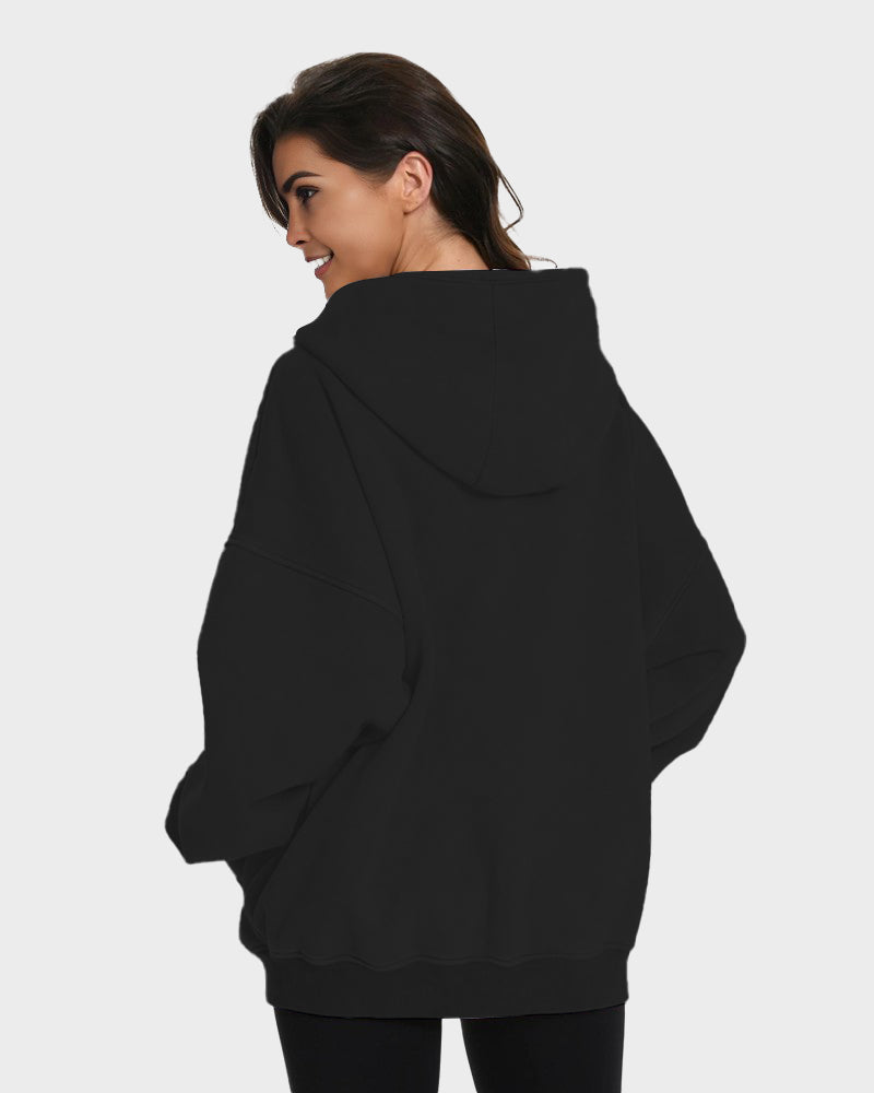 Comfortable Oversized Unisex Acid Wash Zip Hoodie with Distressed Brushed Fleece