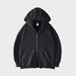 Comfortable Oversized Unisex Acid Wash Zip Hoodie with Distressed Brushed Fleece