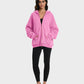 Comfortable Oversized Unisex Acid Wash Zip Hoodie with Distressed Brushed Fleece