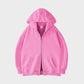 Comfortable Oversized Unisex Acid Wash Zip Hoodie with Distressed Brushed Fleece