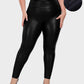 Chic Plus Size High-Waist Fleece-Lined Faux Leather Leggings - Warm & Stylish