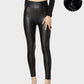 Chic Plus Size High-Waist Fleece-Lined Faux Leather Leggings - Warm & Stylish