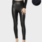 Chic Plus Size High-Waist Fleece-Lined Faux Leather Leggings - Warm & Stylish