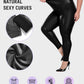 Chic Plus Size High-Waist Fleece-Lined Faux Leather Leggings - Warm & Stylish