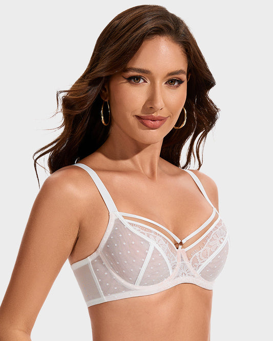 SheCurve Elegant Plus Size Lace Minimizer Bra - Full Coverage Comfort & Support