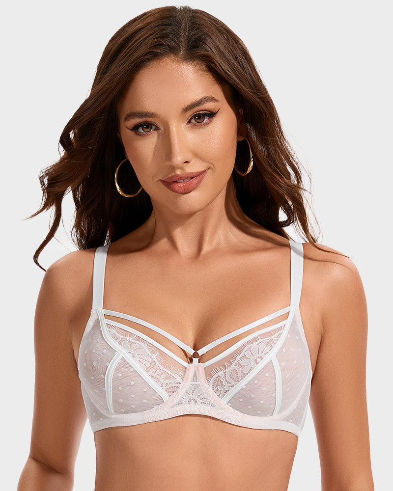 SheCurve Elegant Plus Size Lace Minimizer Bra - Full Coverage Comfort & Support