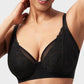 Supportive Plus Size Lace Mesh Full Coverage Underwire Bra for Comfort