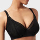 Supportive Plus Size Lace Mesh Full Coverage Underwire Bra for Comfort