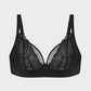 Supportive Plus Size Lace Mesh Full Coverage Underwire Bra for Comfort