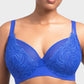 Supportive Plus Size Lace Mesh Full Coverage Underwire Bra for Comfort
