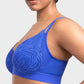 Supportive Plus Size Lace Mesh Full Coverage Underwire Bra for Comfort