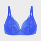 Supportive Plus Size Lace Mesh Full Coverage Underwire Bra for Comfort