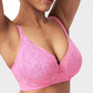 Supportive Plus Size Lace Mesh Full Coverage Underwire Bra for Comfort