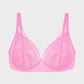 Supportive Plus Size Lace Mesh Full Coverage Underwire Bra for Comfort