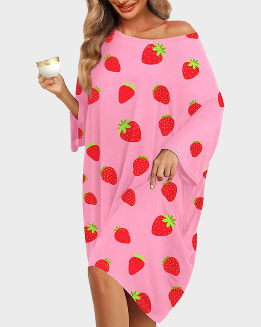 Luxurious Plus Size Ultra-Soft Bamboo Blend Oversized Shirt Sleepwear with Pockets
