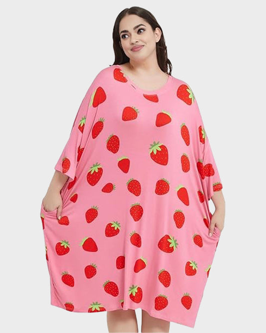 Luxurious Plus Size Ultra-Soft Bamboo Blend Oversized Shirt Sleepwear with Pockets