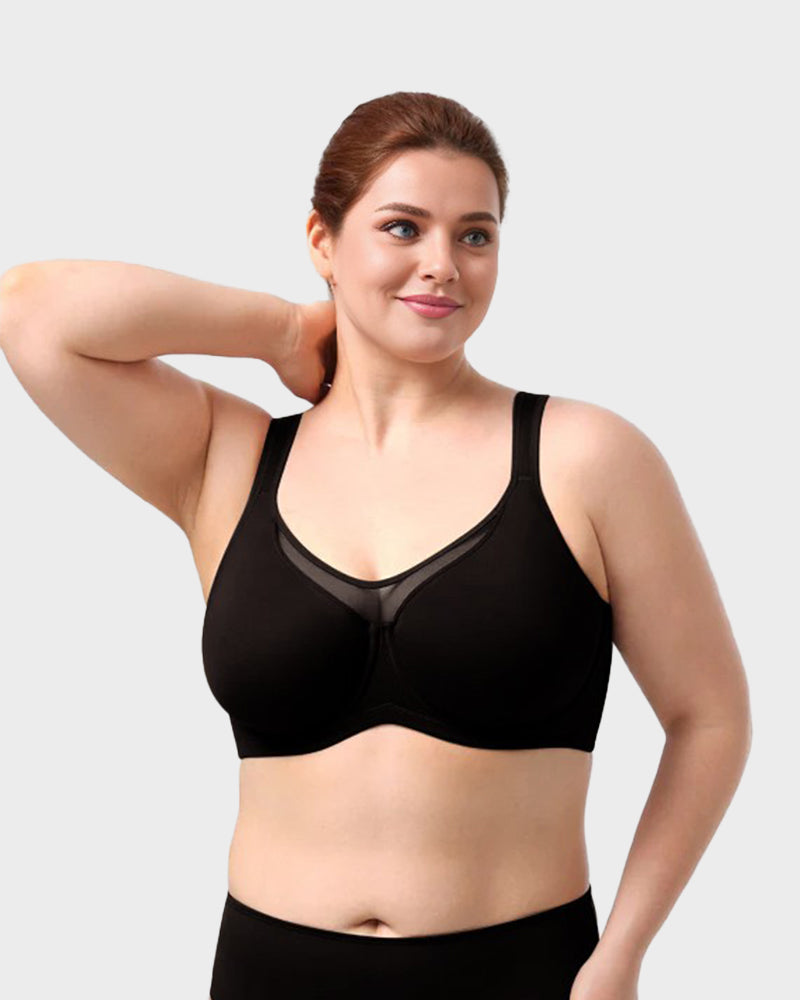 Comfortable Plus Size Cooling Full Coverage Minimizer Underwire Bra