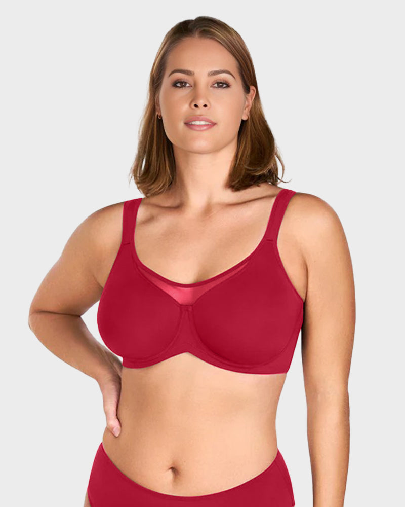 Comfortable Plus Size Cooling Full Coverage Minimizer Underwire Bra