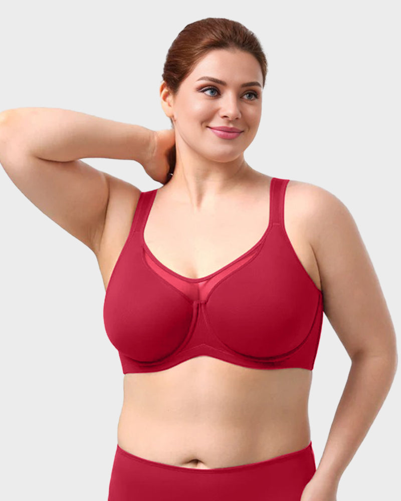 Comfortable Plus Size Cooling Full Coverage Minimizer Underwire Bra