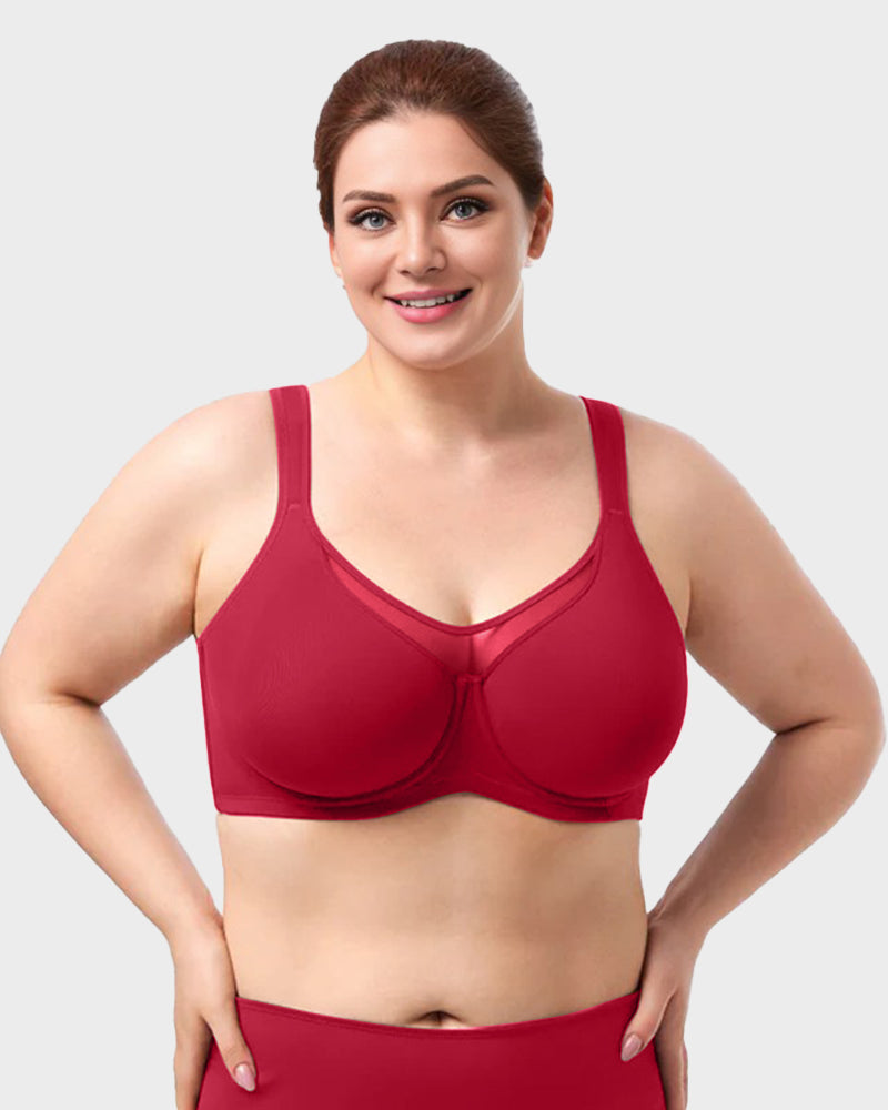 Comfortable Plus Size Cooling Full Coverage Minimizer Underwire Bra