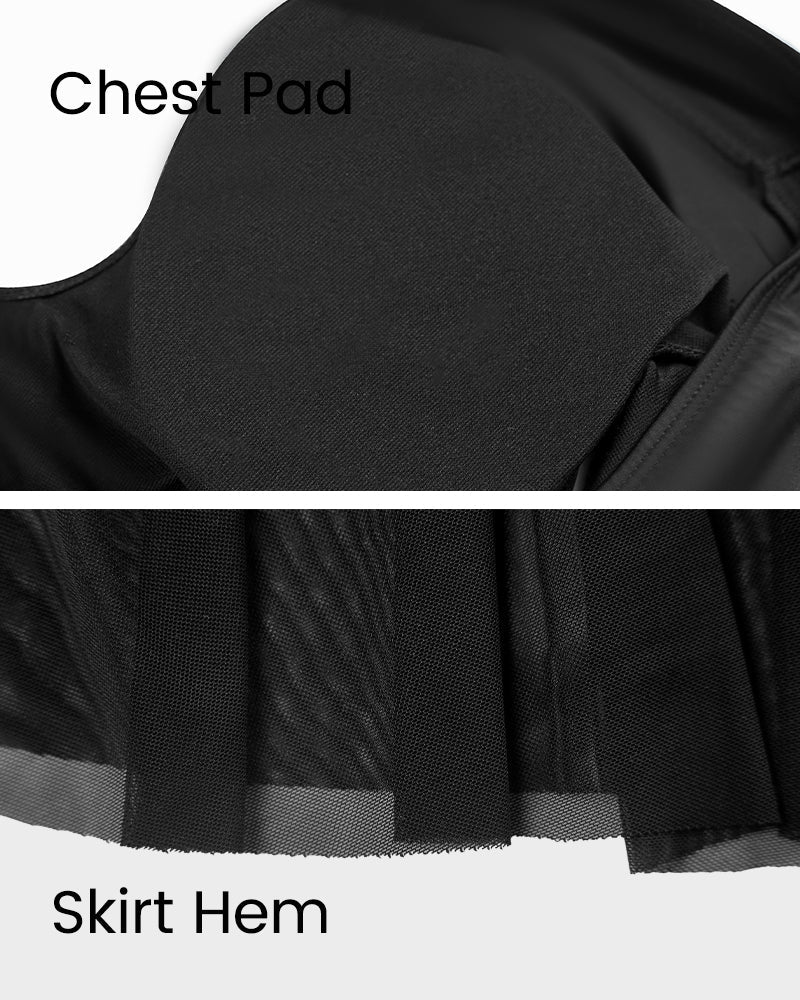Chic Plus Size Full Coverage Ruffle Swimdress with Built-in Shorts for Women