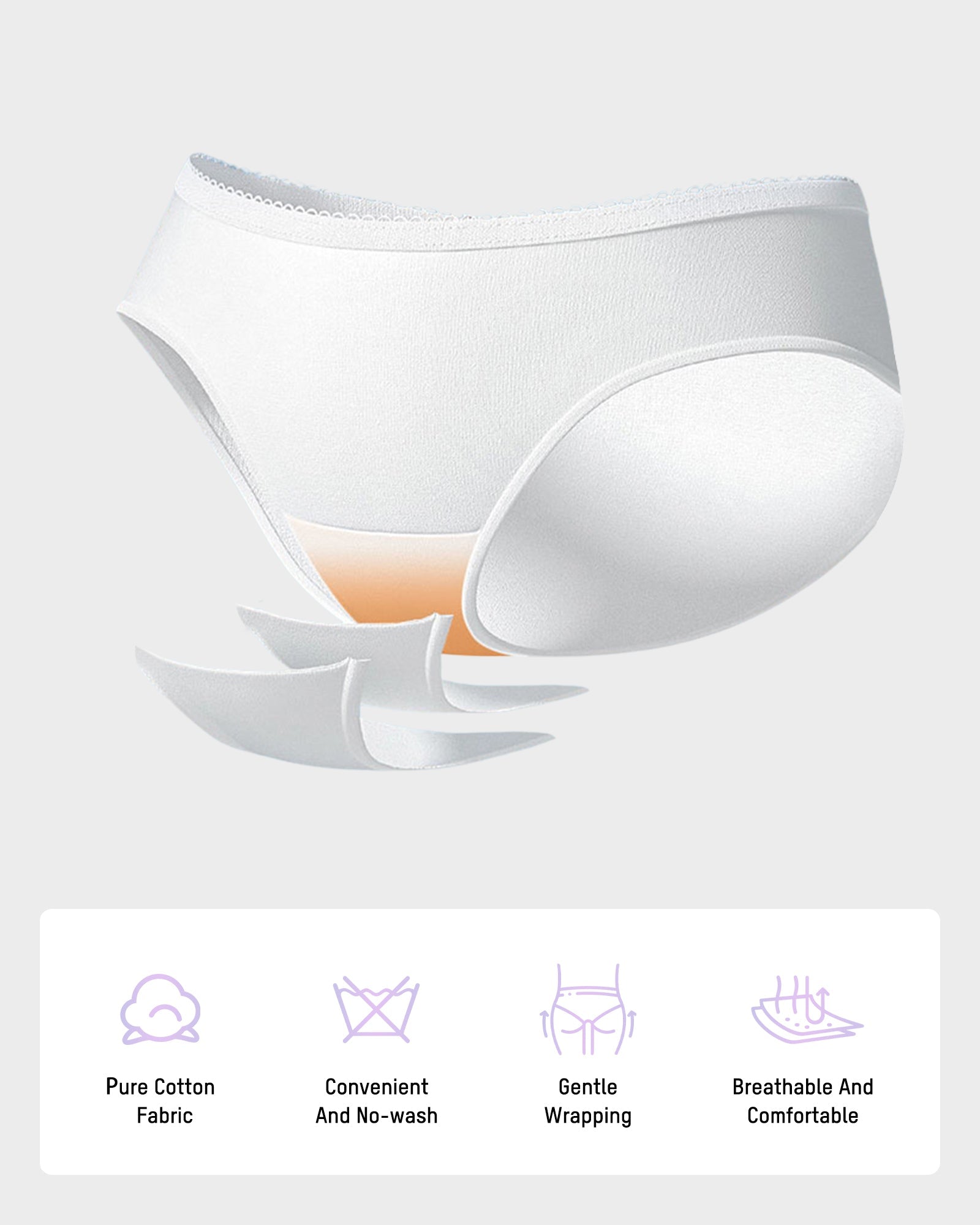 Soft Sterilized Disposable Cotton Briefs 5-Pack for Travel & Comfort