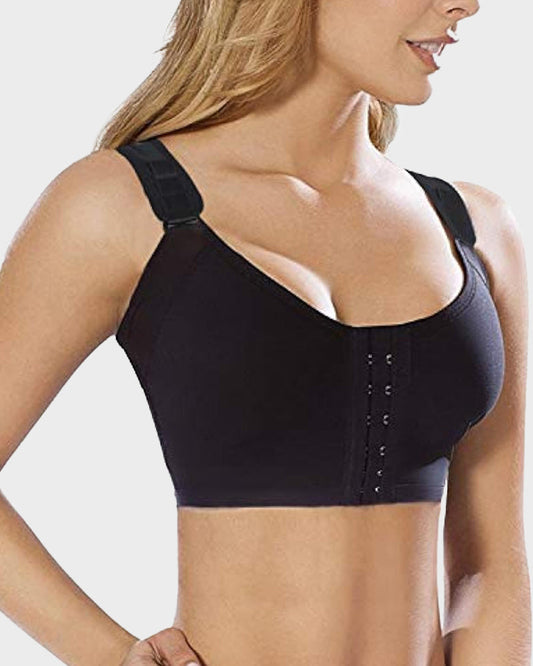 Comfortable Post-Surgery Front Closure Recovery Sports Bra for Gentle Healing Support
