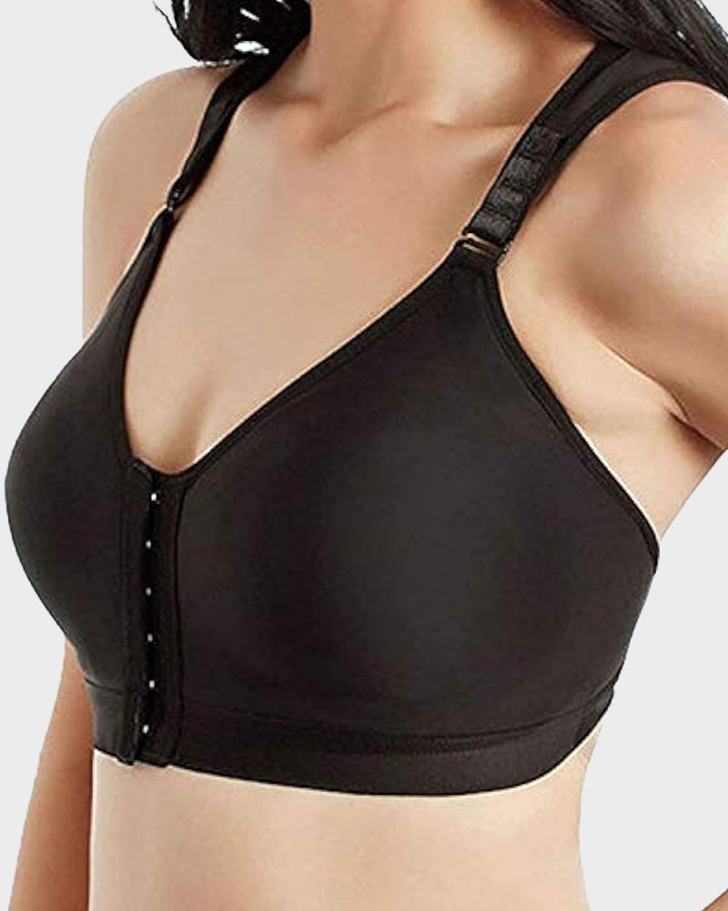 Comfortable Post-Surgery Front Closure Recovery Sports Bra for Gentle Healing Support