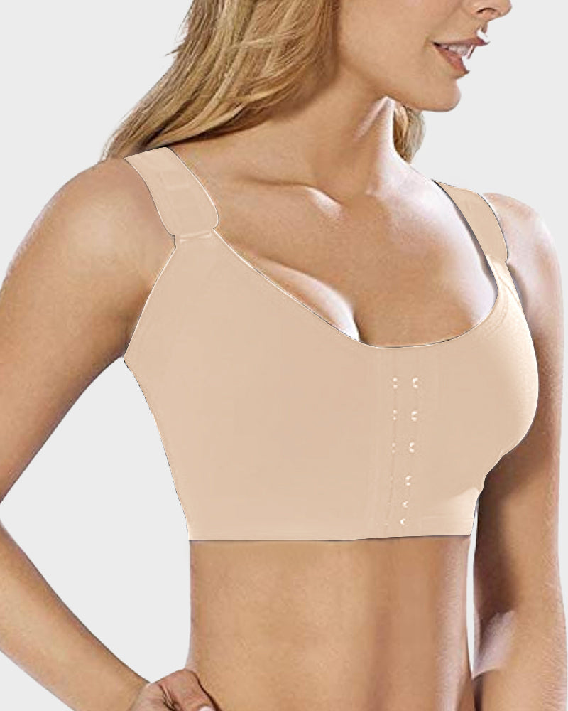 Comfortable Post-Surgery Front Closure Recovery Sports Bra for Gentle Healing Support