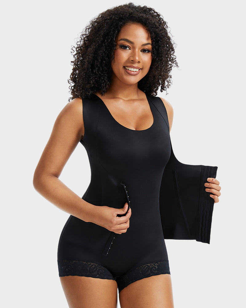 Seamless PowerMesh Double-Layer Tummy Control Bodysuit Shapewear for Women